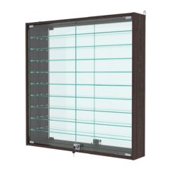 Витрина настенная с регулировочными полками №4-6А-РЕГ с зеркалом, Дуб Венге