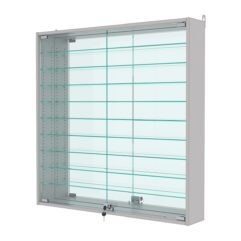 Витрина настенная с регулировочными полками №4-6А-РЕГ с зеркалом, Серый