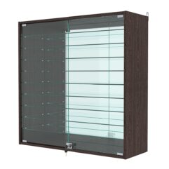 Витрина настенная с регулировочными полками №4-6АГ-РЕГ с зеркалом, Дуб Венге