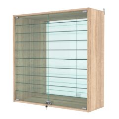 Витрина настенная с регулировочными полками №4-6АГ-РЕГ с зеркалом, Дуб Сонома