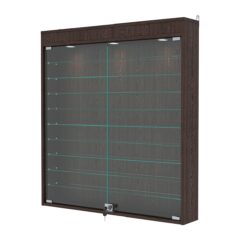 Витрина настенная с регулировочными полками №4-7А-РЕГ с подсветкой, Дуб Венге