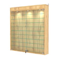 Витрина настенная с регулировочными полками №4-7А-РЕГ с подсветкой, Дуб Золотистый