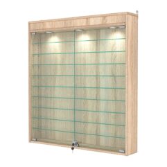 Витрина настенная с регулировочными полками №4-7А-РЕГ с подсветкой, Дуб Сонома