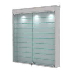 Витрина настенная с регулировочными полками №4-7А-РЕГ с подсветкой, Серый