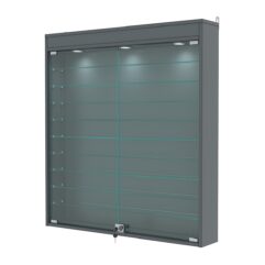 Витрина настенная с регулировочными полками №4-7А-РЕГ с подсветкой, Темно-Серый