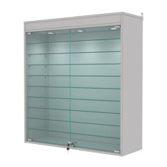 Витрина настенная с регулировочными полками №4-7АГ-РЕГ с подсветкой, Серый