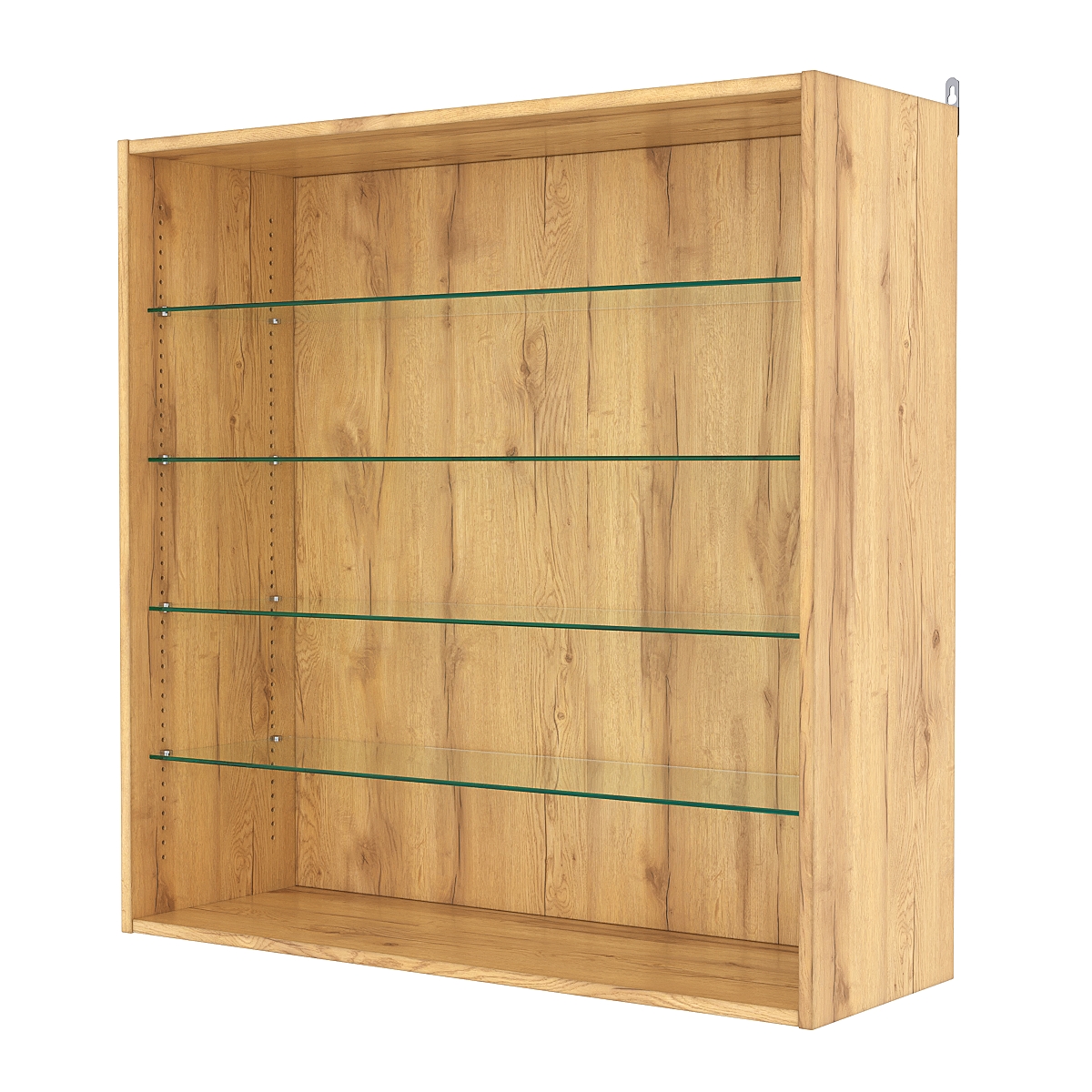 Витрина настенная с регулировочными полками №4-1ГГ-РЕГ, Дуб Золотистый