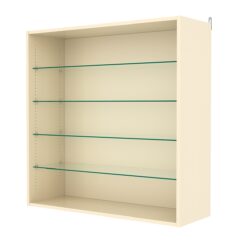 Витрина настенная с регулировочными полками №4-1ГГ-РЕГ, Крем Вайс