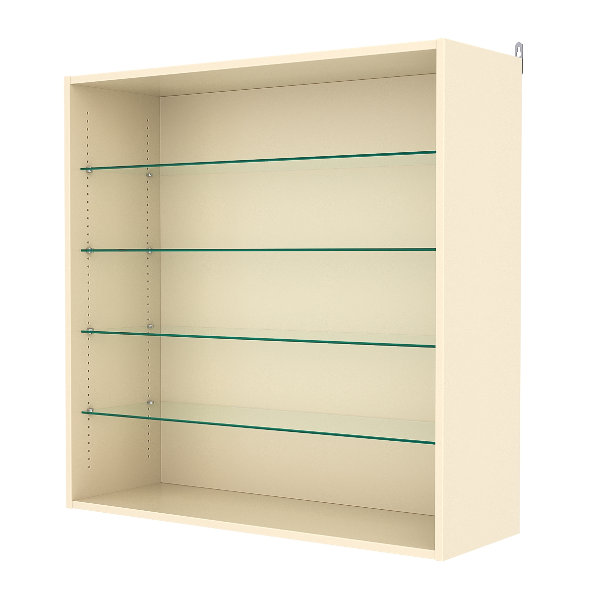 Витрина настенная с регулировочными полками №4-1ГГ-РЕГ, Крем Вайс