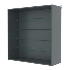 Витрина настенная с регулировочными полками №4-1ГГ-РЕГ, Темно-Серый