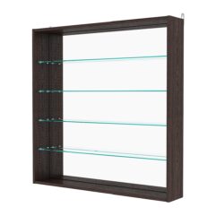 Витрина настенная с регулировочными полками №4-2Г-РЕГ с зеркалом, Дуб Венге