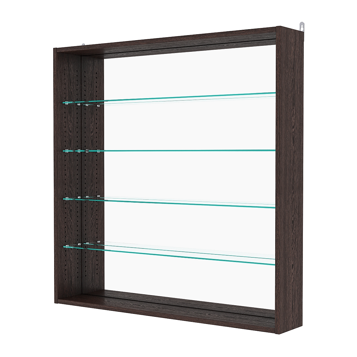 Витрина настенная с регулировочными полками №4-2Г-РЕГ с зеркалом, Дуб Венге