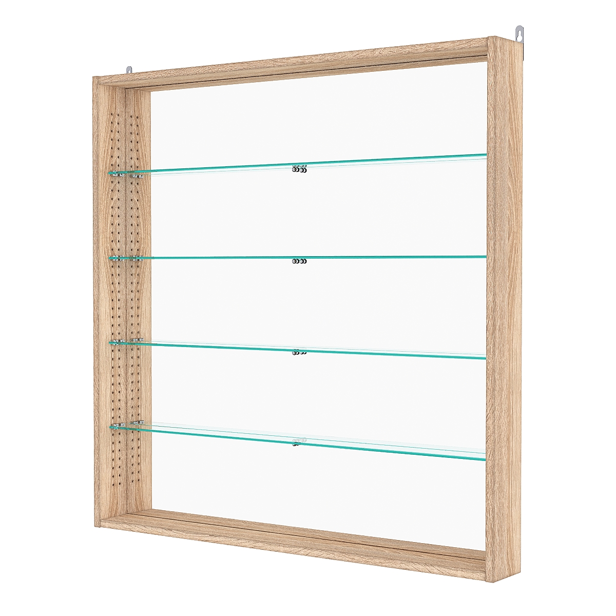 Витрина настенная с регулировочными полками №4-2ГУ-РЕГ с зеркалом, Дуб Сонома