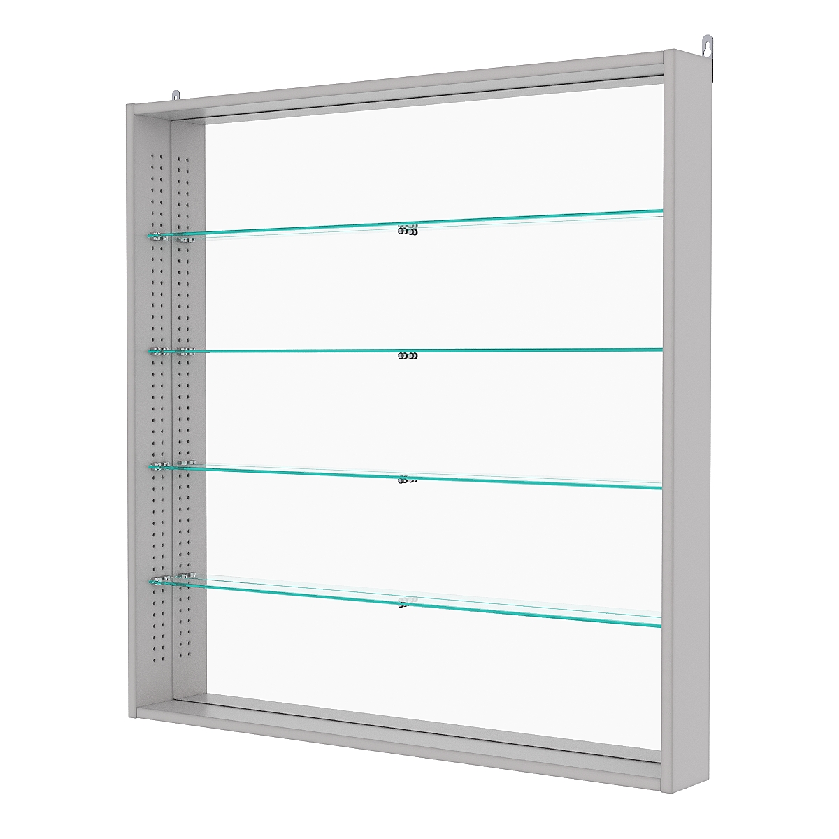 Витрина настенная с регулировочными полками №4-2ГУ-РЕГ с зеркалом, Серый