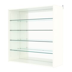 Витрина настенная с регулировочными полками №4-2ГГ-РЕГ с зеркалом, Белый