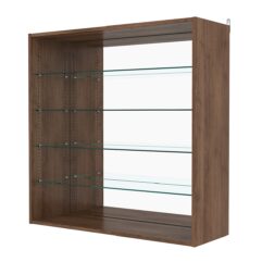 Витрина настенная с регулировочными полками №4-2ГГ-РЕГ с зеркалом, Орех