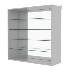 Витрина настенная с регулировочными полками №4-2ГГ-РЕГ с зеркалом, Серый