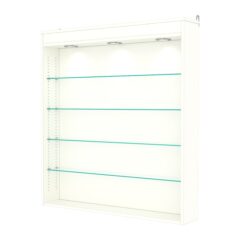 Витрина настенная с регулировочными полками №4-3Г-РЕГ с подсветкой, Белый