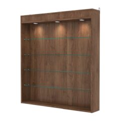 Витрина настенная с регулировочными полками №4-3Г-РЕГ с подсветкой, Орех