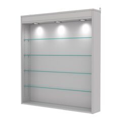 Витрина настенная с регулировочными полками №4-3Г-РЕГ с подсветкой, Серый