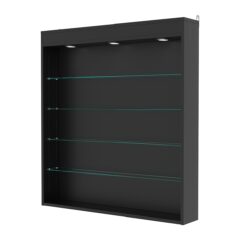 Витрина настенная с регулировочными полками №4-3Г-РЕГ с подсветкой, Черный