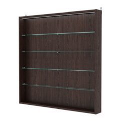 Витрина настенная с регулировочными полками №4-3ГУ-РЕГ с подсветкой, Дуб Венге