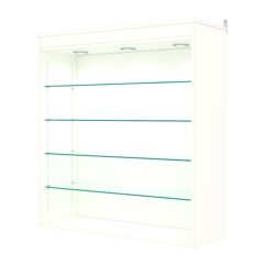 Витрина настенная с регулировочными полками №4-3ГГ-РЕГ с подсветкой, Белый