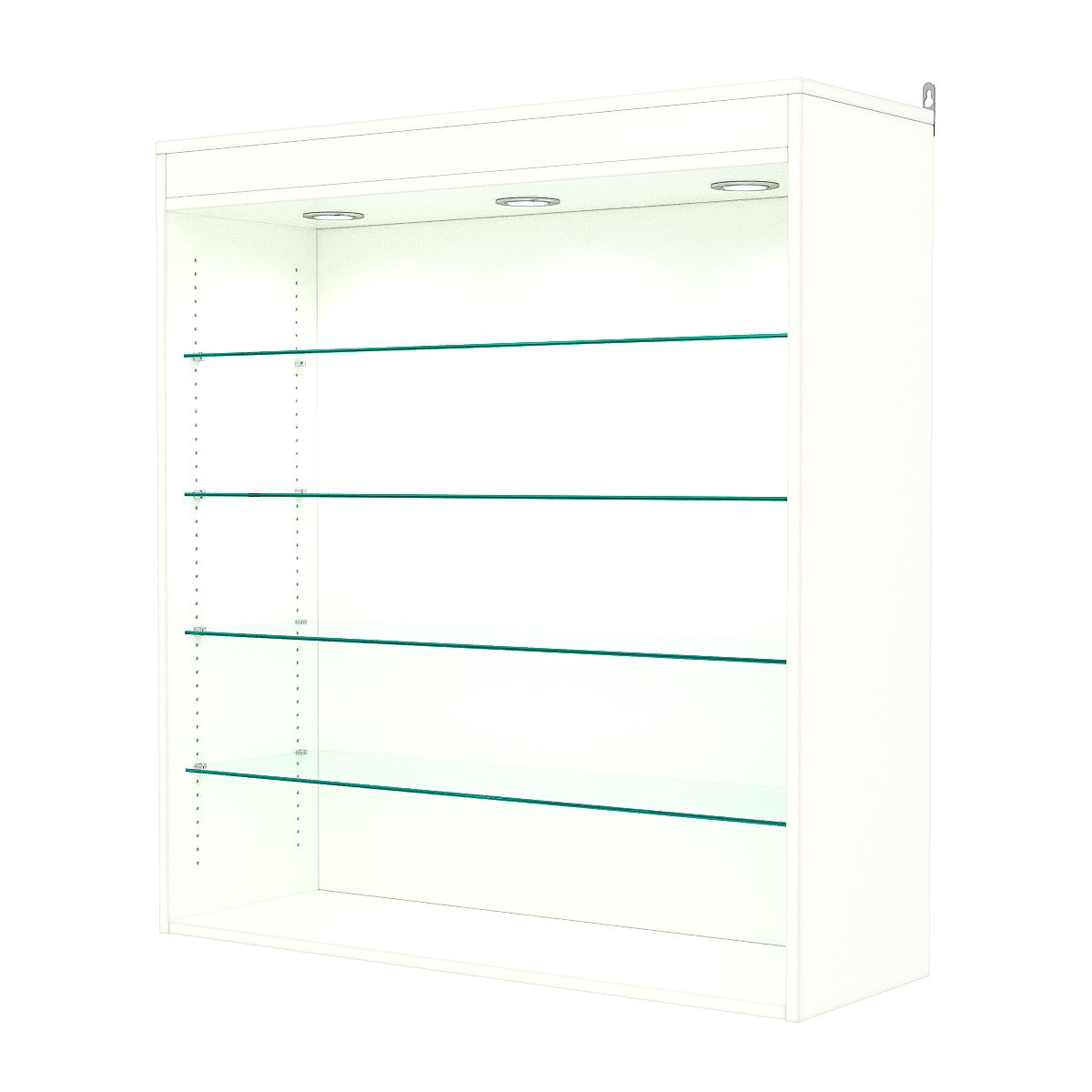 Витрина настенная с регулировочными полками №4-3ГГ-РЕГ с подсветкой, Белый