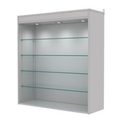 Витрина настенная с регулировочными полками №4-3ГГ-РЕГ с подсветкой, Серый