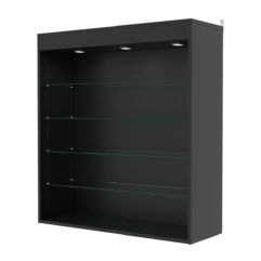 Витрина настенная с регулировочными полками №4-3ГГ-РЕГ с подсветкой, Черный