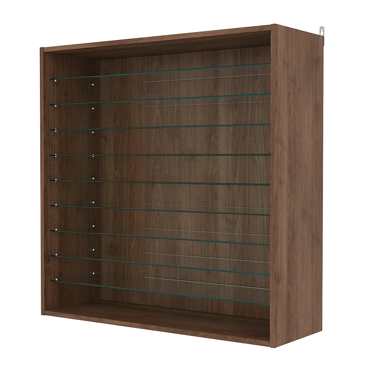 Витрина настенная с регулировочными полками №4-5ГГ-РЕГ, Орех