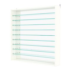 Витрина настенная с регулировочными полками №4-6Г-РЕГ с зеркалом, Белый