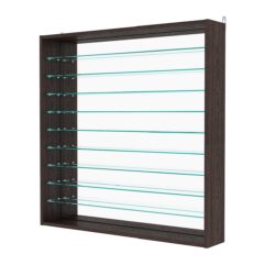 Витрина настенная с регулировочными полками №4-6Г-РЕГ с зеркалом, Дуб Венге