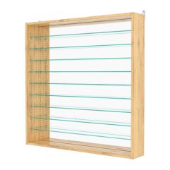 Витрина настенная с регулировочными полками №4-6Г-РЕГ с зеркалом, Дуб Золотистый