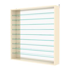 Витрина настенная с регулировочными полками №4-6Г-РЕГ с зеркалом, Крем Вайс