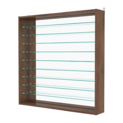 Витрина настенная с регулировочными полками №4-6Г-РЕГ с зеркалом, Орех