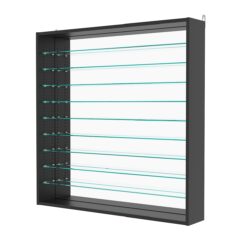 Витрина настенная с регулировочными полками №4-6Г-РЕГ с зеркалом, Черный