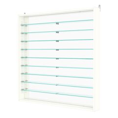 Витрина настенная с регулировочными полками №4-6ГУ-РЕГ с зеркалом, Белый