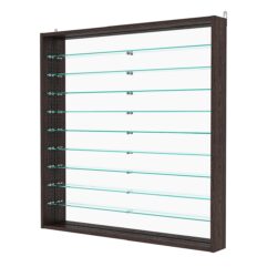 Витрина настенная с регулировочными полками №4-6ГУ-РЕГ с зеркалом, Дуб Венге