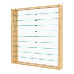 Витрина настенная с регулировочными полками №4-6ГУ-РЕГ с зеркалом, Дуб Золотистый