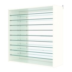 Витрина настенная с регулировочными полками №4-6ГГ-РЕГ с зеркалом, Белый