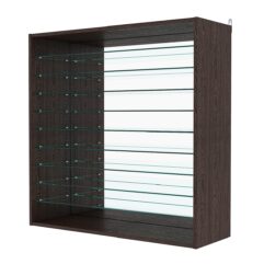 Витрина настенная с регулировочными полками №4-6ГГ-РЕГ с зеркалом, Дуб Венге