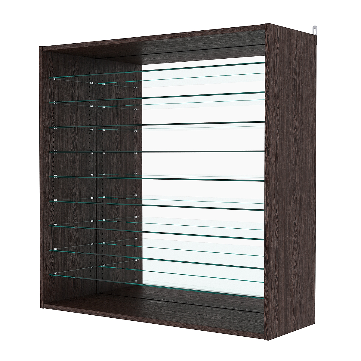 Витрина настенная с регулировочными полками №4-6ГГ-РЕГ с зеркалом, Дуб Венге