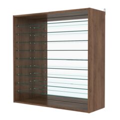 Витрина настенная с регулировочными полками №4-6ГГ-РЕГ с зеркалом, Орех