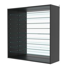 Витрина настенная с регулировочными полками №4-6ГГ-РЕГ с зеркалом, Черный