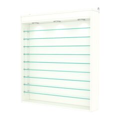 Витрина настенная с регулировочными полками №4-7Г-РЕГ с подсветкой, Белый