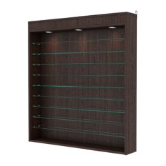 Витрина настенная с регулировочными полками №4-7Г-РЕГ с подсветкой, Дуб Венге