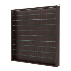 Витрина настенная с регулировочными полками №4-7ГУ-РЕГ с подсветкой, Дуб Венге