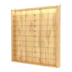 Витрина настенная с регулировочными полками №4-7ГУ-РЕГ с подсветкой, Дуб Золотистый