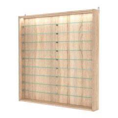 Витрина настенная с регулировочными полками №4-7ГУ-РЕГ с подсветкой, Дуб Сонома